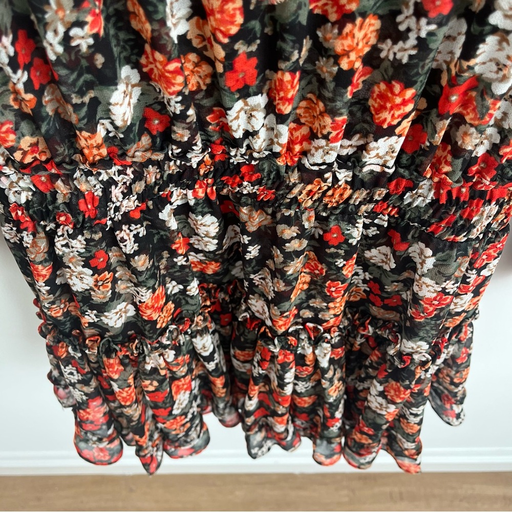 MISA Los Angeles Rizou Floral Smocked Mini Dress Long Sleeve Boho S - Picture 8 of 12